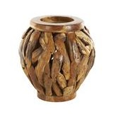 Brown Wood Handmade Live Edge Tree Branch Pot Vase1